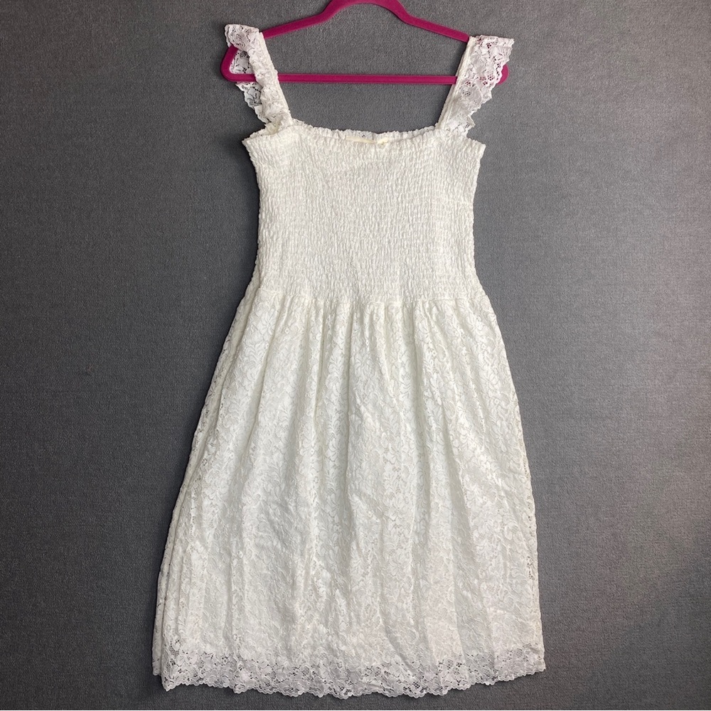 Anthropologie Maeve Anastasi Smocked lace Dress size M